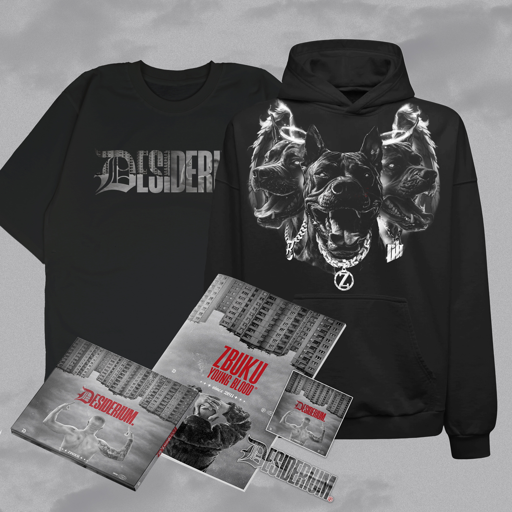 ZBUKU DESIDERIUM – Zestaw Deluxe: CD z autografem + album + wlepki + T-shirt + Bluza